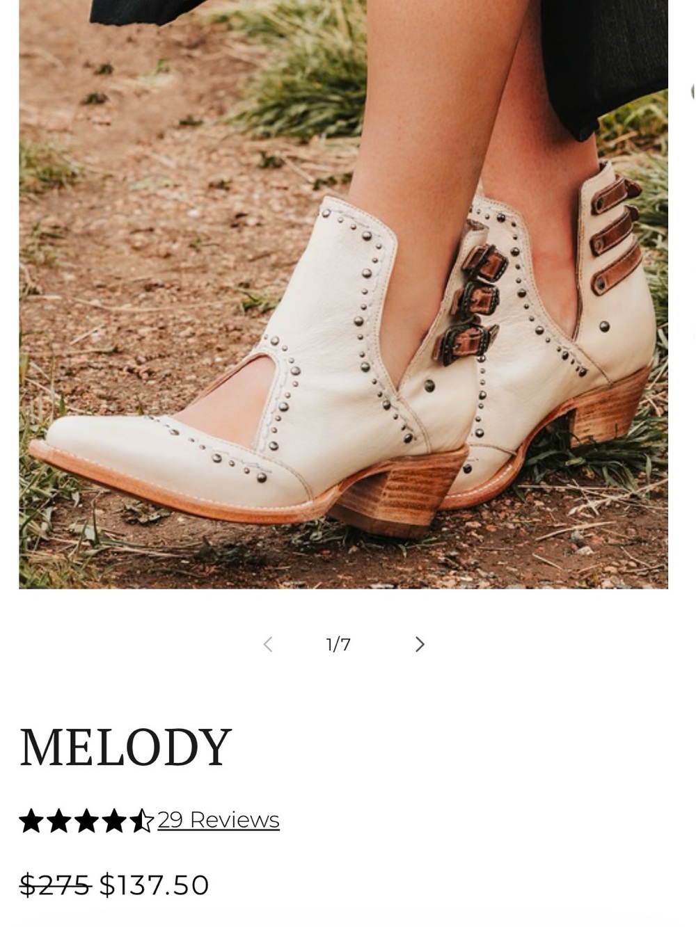 Freebird by Steven Cream Leather Cutout Studded Ankle Boots